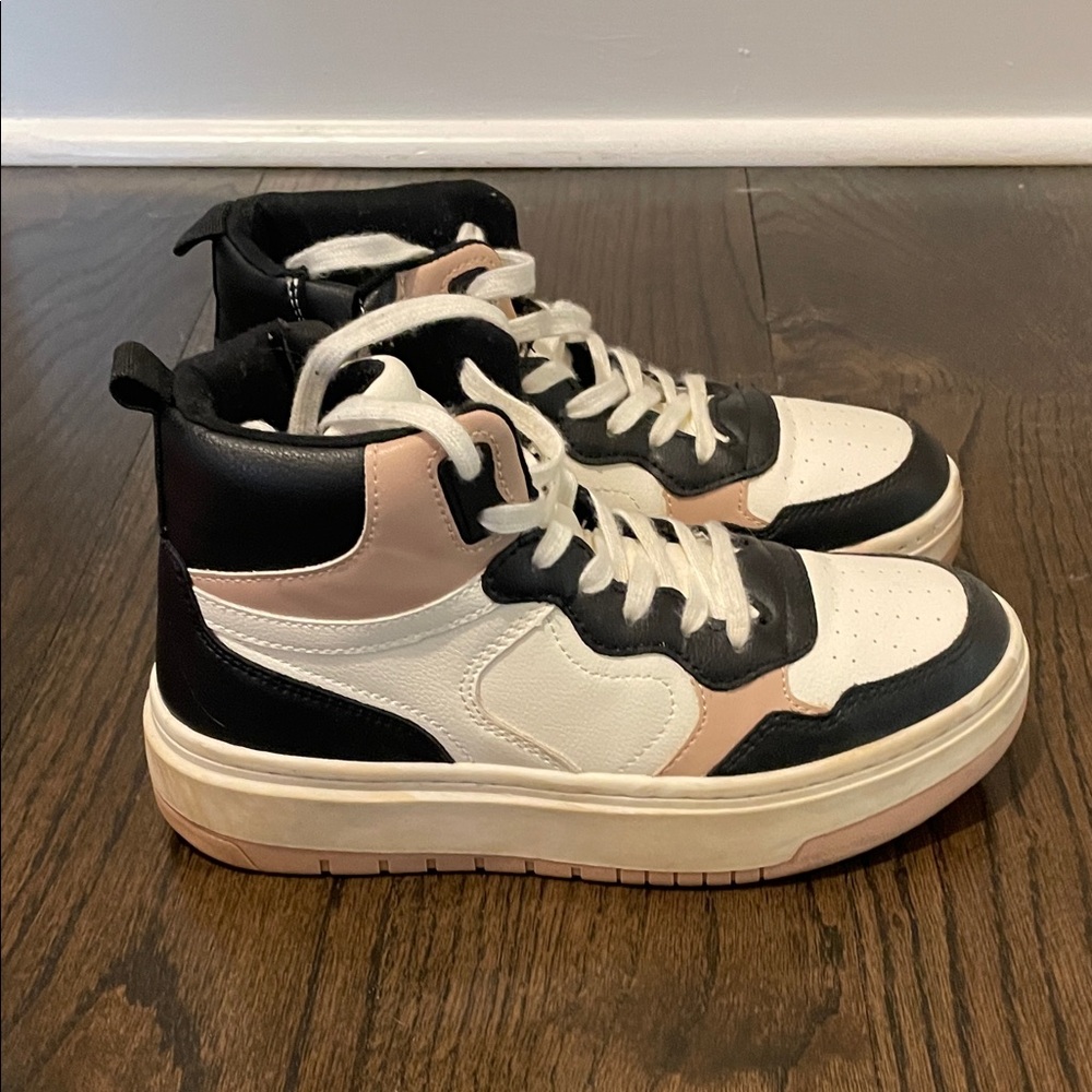 Black and White High-Top Sneakers